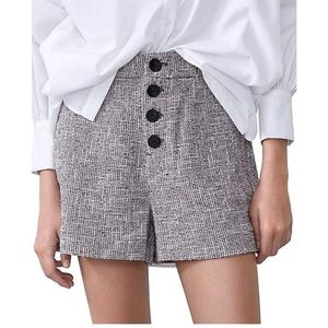 Zara high waisted tweed shorts